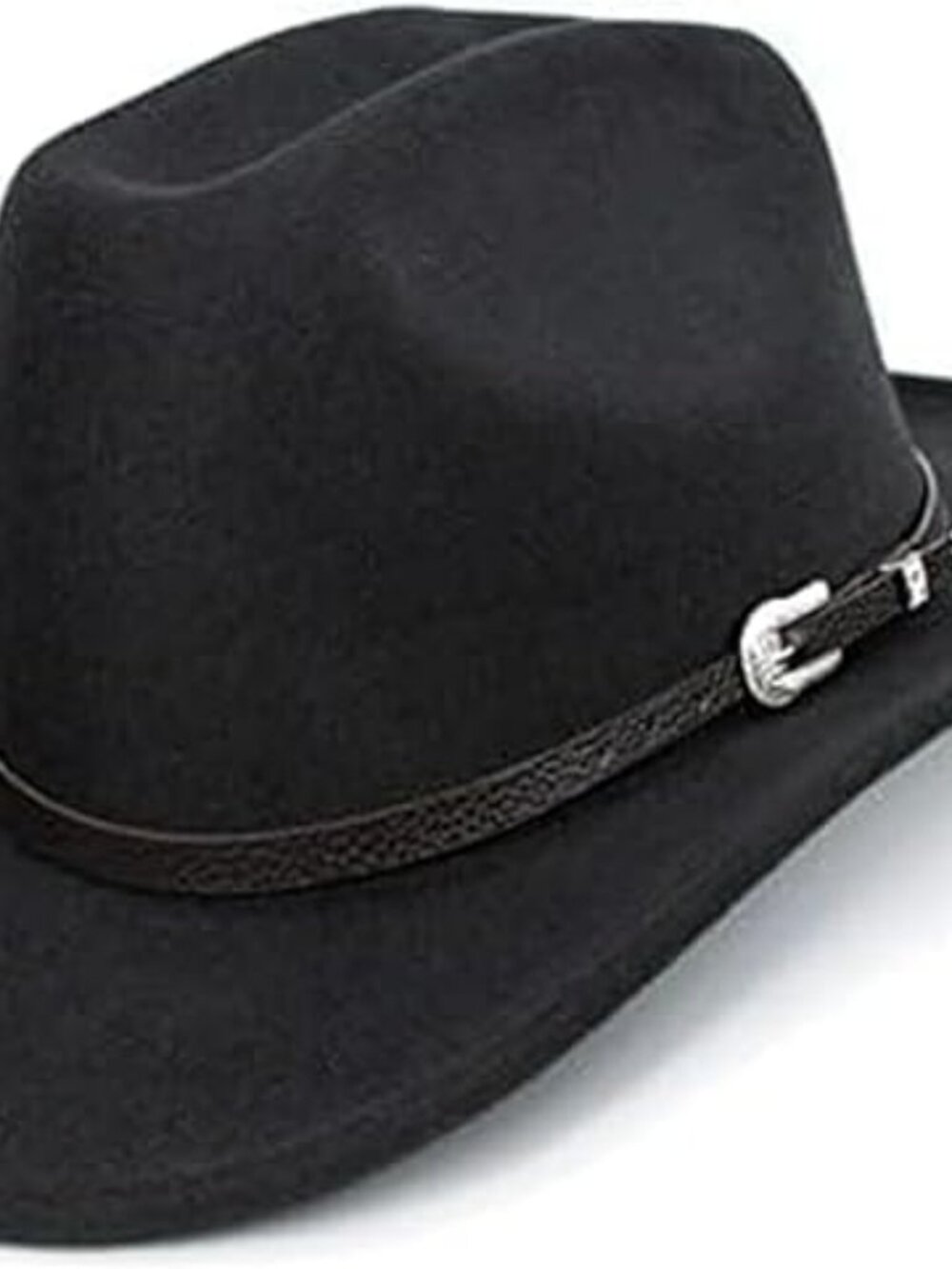 NEW Western Cowboy Hat Men Women‎ Classic Roll Up Fedora Hat with Buckle Belt